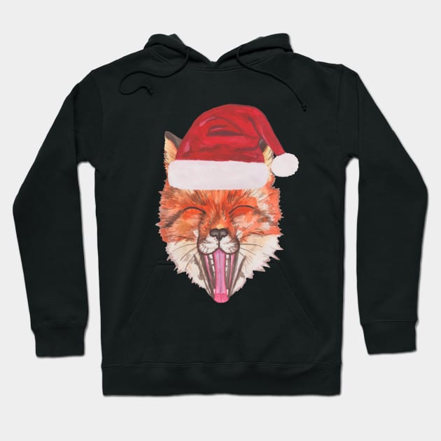 Christmas fox Hoodie by deadblackpony